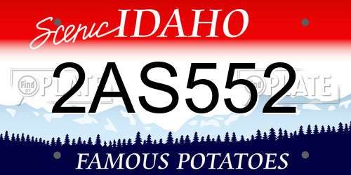 2AS552 Idaho License Plate