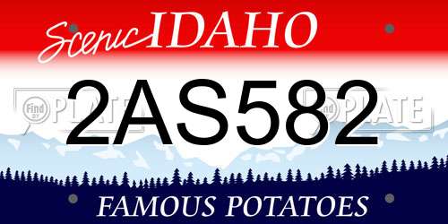 2AS582 Idaho License Plate