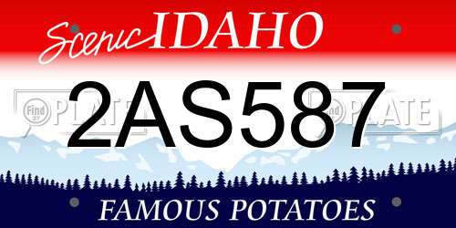 2AS587 Idaho License Plate