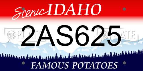 2AS625 Idaho License Plate