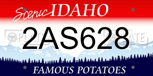 2AS628 Idaho License Plate
