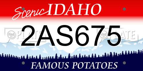 2AS675 Idaho License Plate
