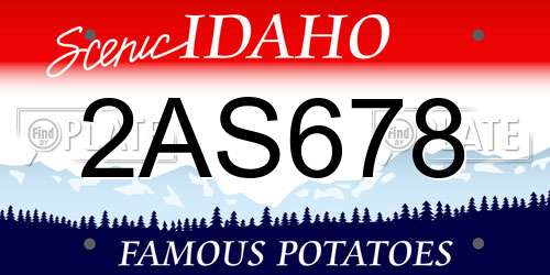 2AS678 Idaho License Plate