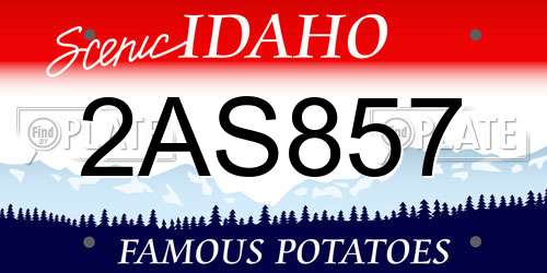2AS857 Idaho License Plate