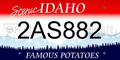 2AS882 Idaho License Plate