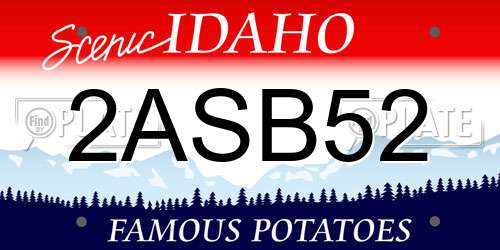 2ASB52 Idaho License Plate