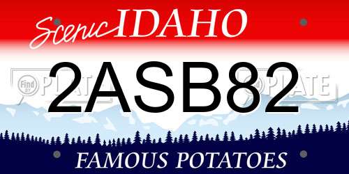 2ASB82 Idaho License Plate