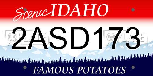 2ASD173 Idaho License Plate