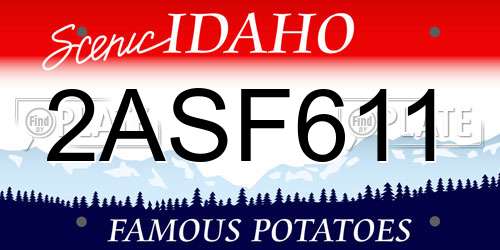 2ASF611 Idaho License Plate