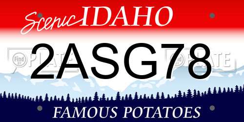 2ASG78 Idaho License Plate
