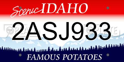 2ASJ933 Idaho License Plate
