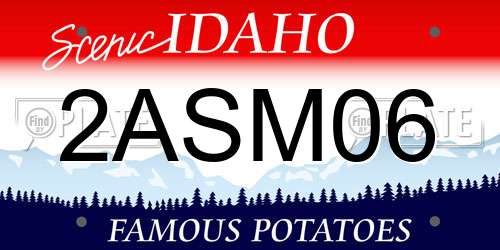 2ASM06 Idaho License Plate