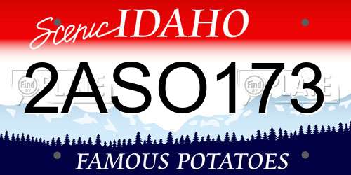 2ASO173 Idaho License Plate