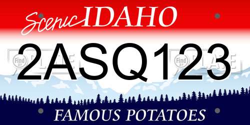 2ASQ123 Idaho License Plate