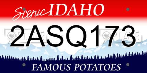 2ASQ173 Idaho License Plate