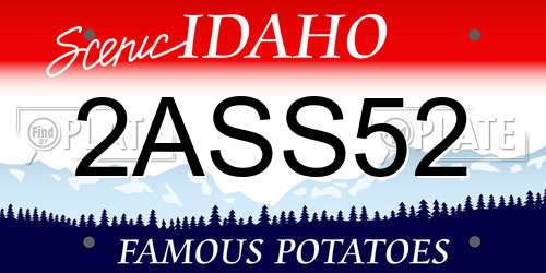 2ASS52 Idaho License Plate