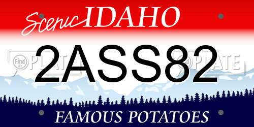 2ASS82 Idaho License Plate