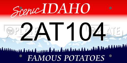 2AT104 Idaho License Plate