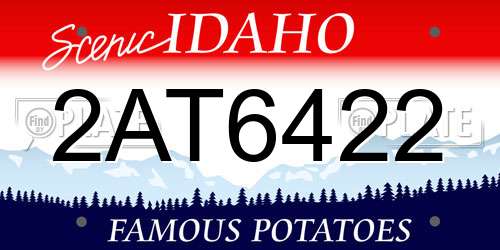 2AT6422 Idaho License Plate