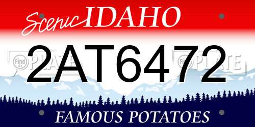 2AT6472 Idaho License Plate
