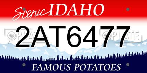 2AT6477 Idaho License Plate