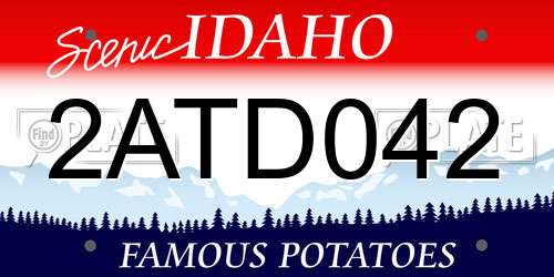 2ATD042 Idaho License Plate