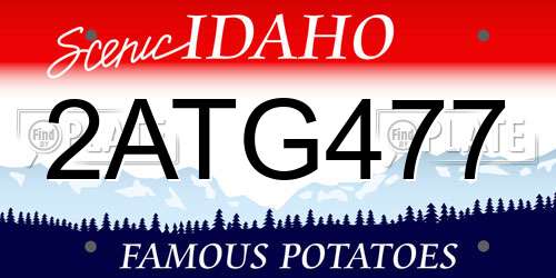 2ATG477 Idaho License Plate