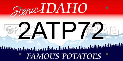 2ATP72 Idaho License Plate
