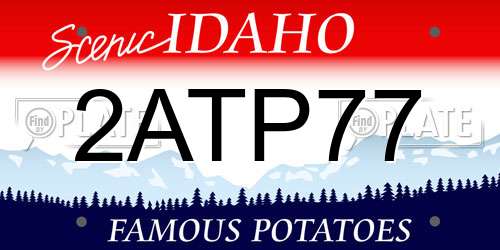 2ATP77 Idaho License Plate