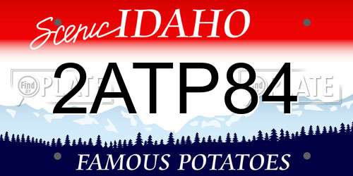 2ATP84 Idaho License Plate