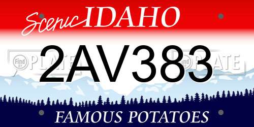 2AV383 Idaho License Plate