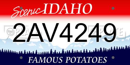 2AV4249 Idaho License Plate