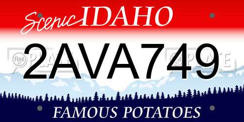 2AVA749 Idaho License Plate