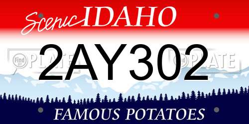 2AY302 Idaho License Plate
