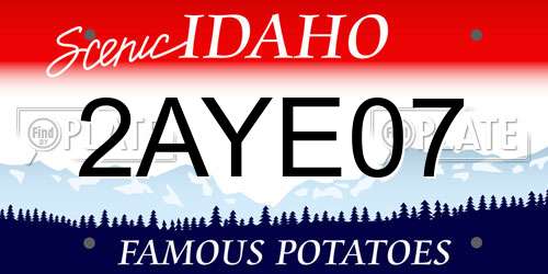 2AYE07 Idaho License Plate