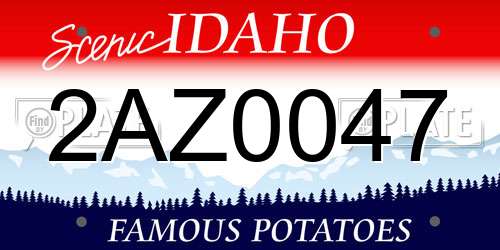 2AZ0047 Idaho License Plate