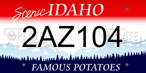 2AZ104 Idaho License Plate