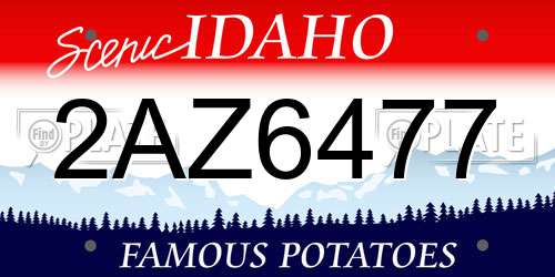 2AZ6477 Idaho License Plate