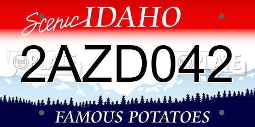 2AZD042 Idaho License Plate