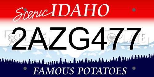 2AZG477 Idaho License Plate