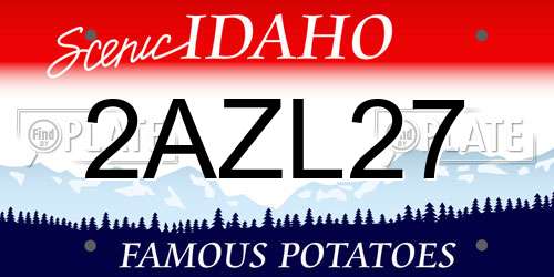 2AZL27 Idaho License Plate