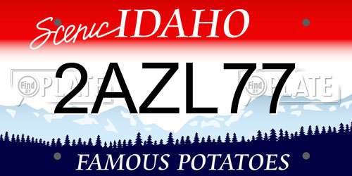 2AZL77 Idaho License Plate