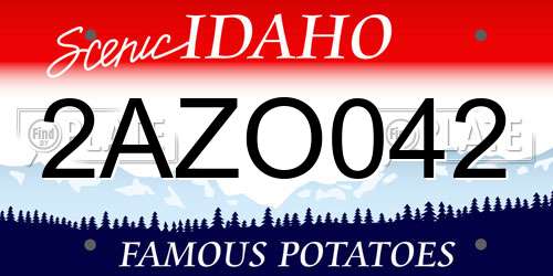 2AZO042 Idaho License Plate