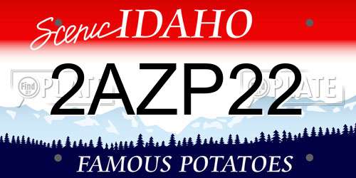 2AZP22 Idaho License Plate