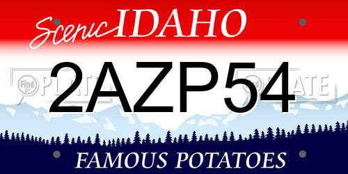 2AZP54 Idaho License Plate