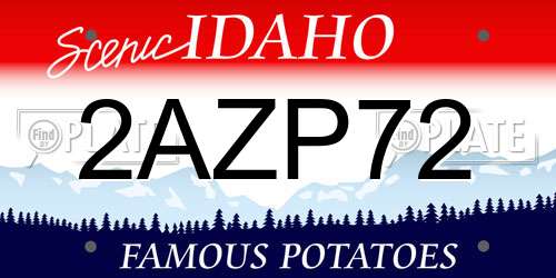 2AZP72 Idaho License Plate