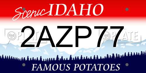 2AZP77 Idaho License Plate