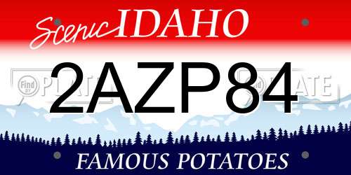 2AZP84 Idaho License Plate