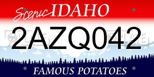 2AZQ042 Idaho License Plate