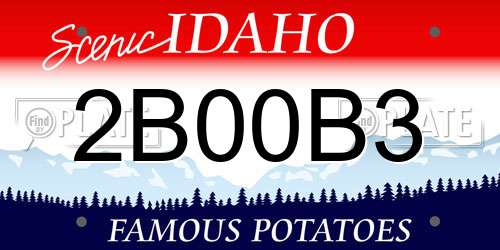 2B00B3 Idaho License Plate